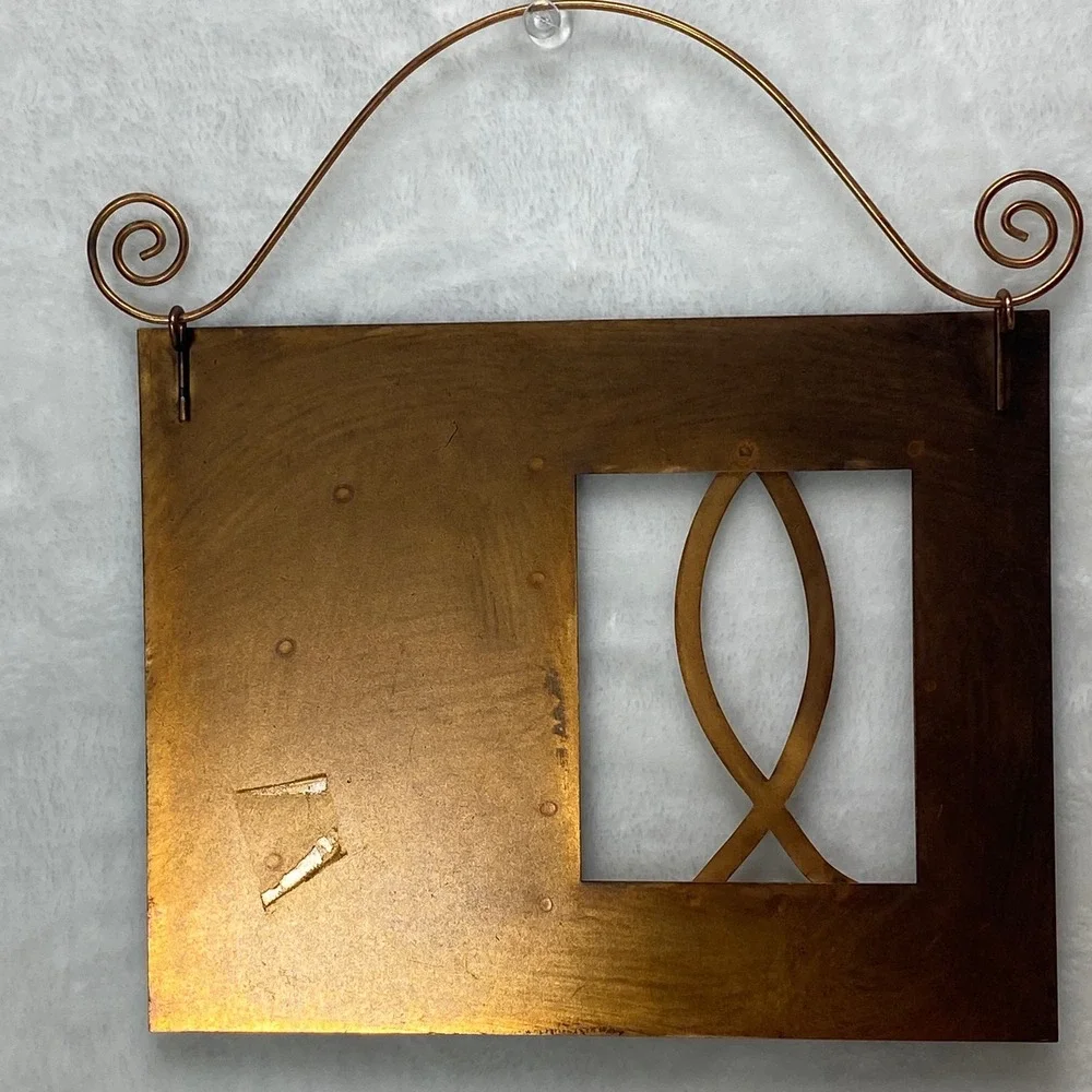 Copper Religious‎ Wall Art John 14:6 Fish Symbol Christian Home Decor Rustic